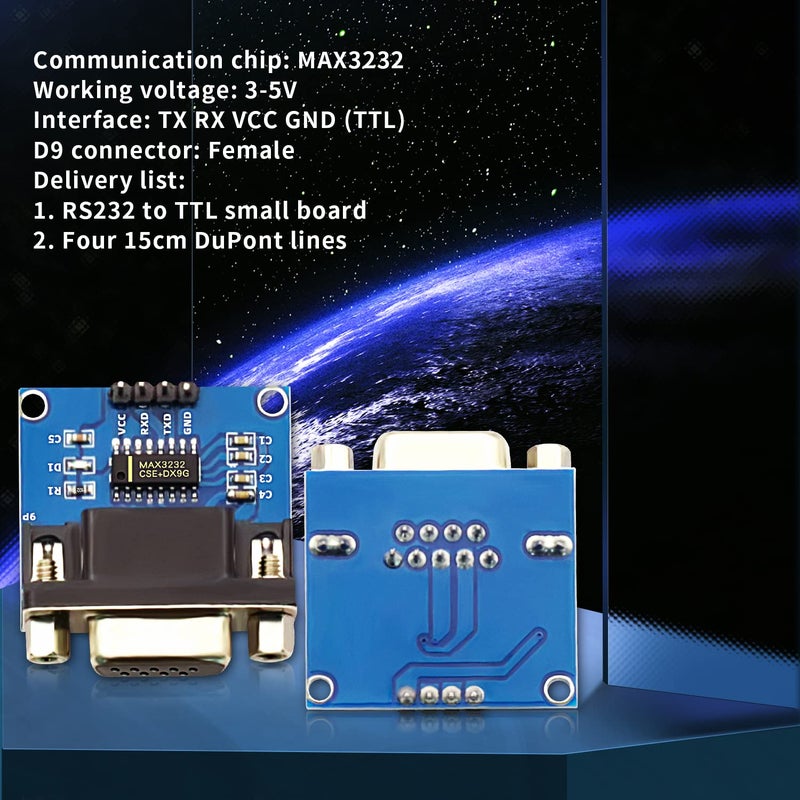 DaFuRui RS232 to TTL Converter Moduleï¼Œ5PCS MAX3232 3.3V to 5V RS2323 COM Serial Prot Board to TTL Connector for Arduino Microcontrollers - Image 4